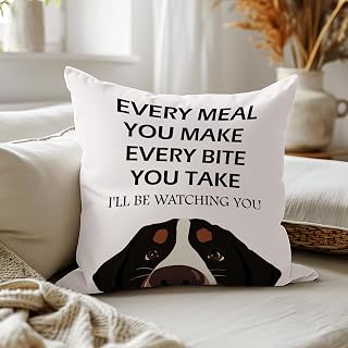 Funny Bernese Mountain Dog Cushion Cover 18x18, Bernese Mountain Dog Gift, Pet Lover Gift, Throw Pillow Cover for Sofa Bedroom Home
