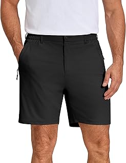 COOFANDY Pantalones cortos de golf elásticos para hombre, ligeros, informales, para senderismo, verano, atlético, trabajo, pantalones cortos híbridos