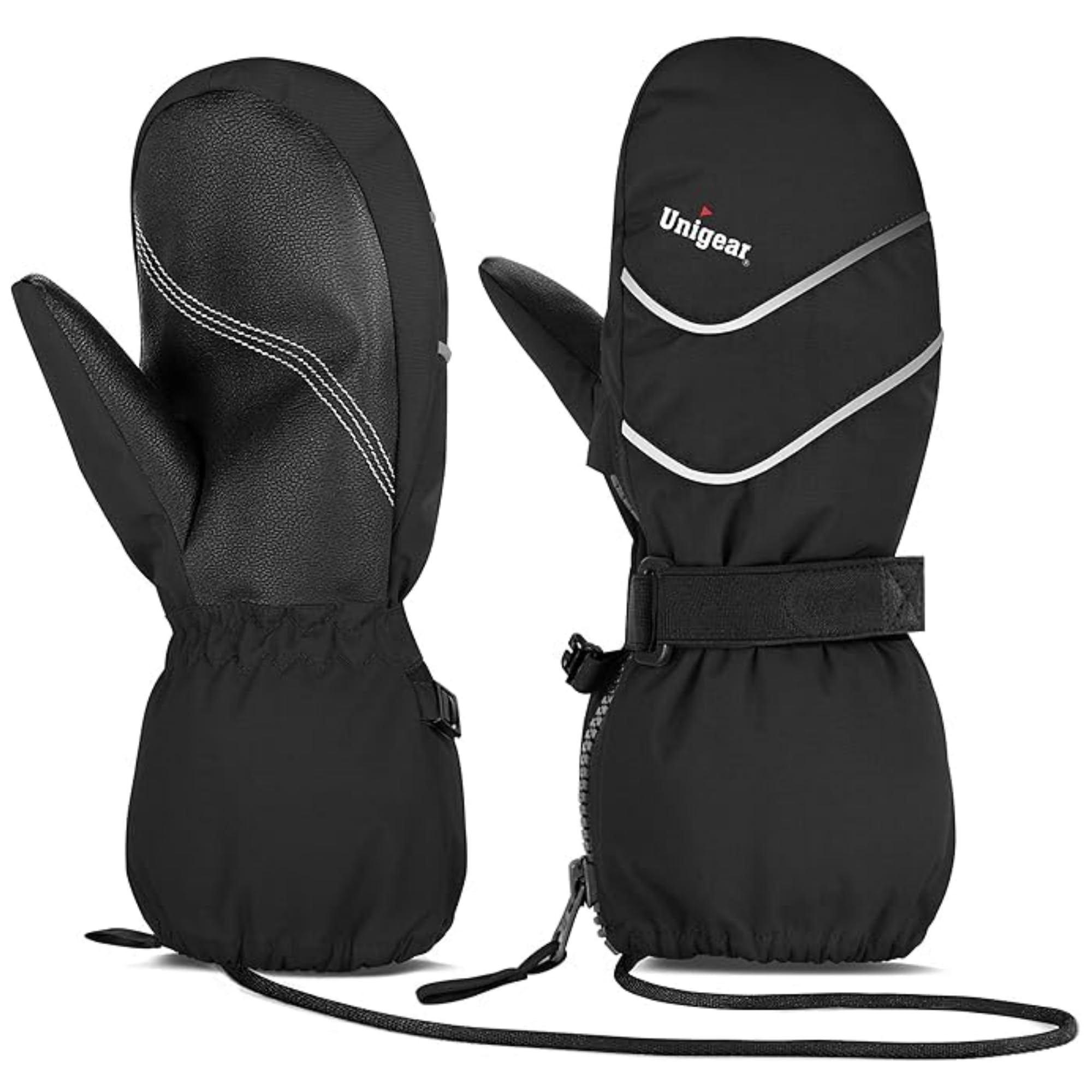 Unigear Kids Mittens Waterproof Winter Snow Ski Mittens with String for Boys Gir
