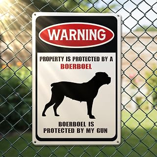 Boerboel Warning Metal Sign Dog Lover Funny Gift for Women Men Wall Decor 7x10.6in