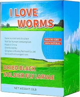 I LOVE WORMS Dried Black Soldier Fly Larvae (10lb), 100% Natural Non-GMO, Treat for Chickens, More Calcium Chicken Feed Than Mealworms