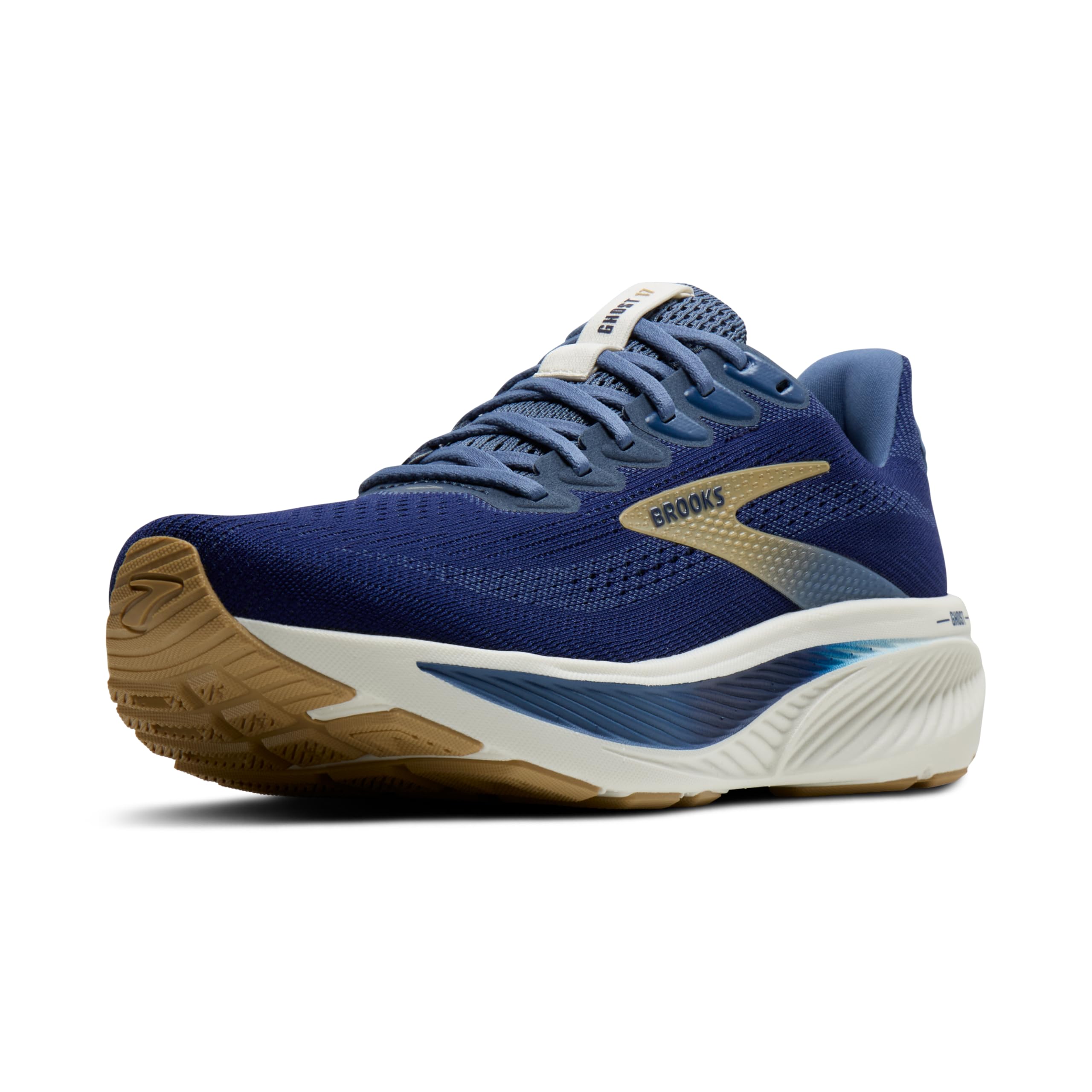 Brooks Ghost 17 Men's Running Shoes, Jogging Shoes, White/Pink, Clay/Gecko