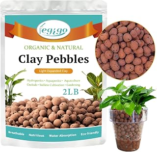 Legigo 2LB Leca Clay Pebbles for Plants, 4mm-16mm Clay Balls for Hydroponic | Drainage, Reusable, Aeration, Moisture Retention, Lightweight, Natural Leca for Orchids, Succulents, Terrariums, Aquaponics