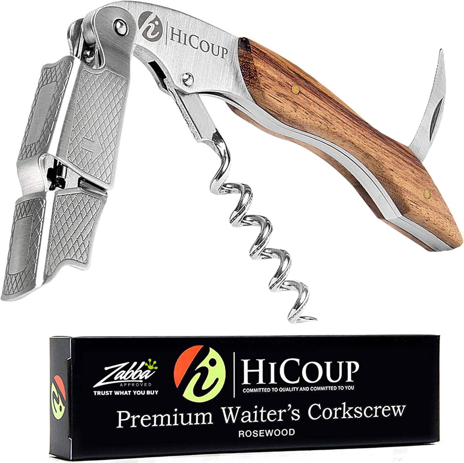 HiCoup Wine Opener - Professional Corkscrews for Wine Bottles w/Foil Cutter and 