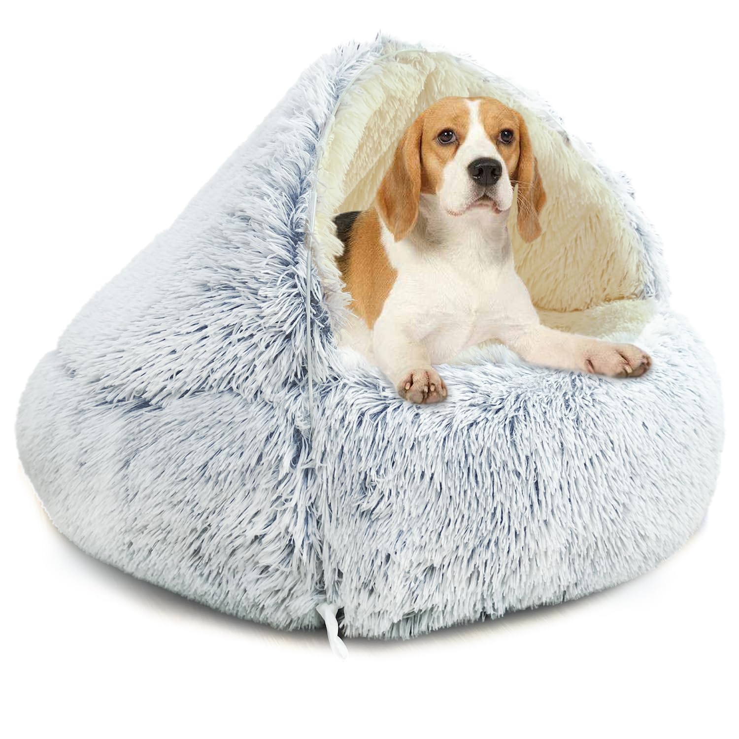 YAGE Dog Bed 65cm,Hood with supports—Fluffy Calming Pet Bed Suitable for pets un