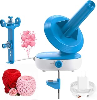 Caydo A1 Max Electric Yarn Winder, 10oz Large Capacity Auto Yarn Spinner | Dual-Spring Strong Tension, Stepless Speed Smooth Yarn Cake Winding, Ideal Present for Knitting &amp; Crochet Craft Lovers Blue