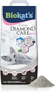 Biokat's Diamond Care Fresh Talcum Scent - Fine Cat Litter with Activated Charcoal and Aloe Vera - 1 Bag (1 to 10 L)