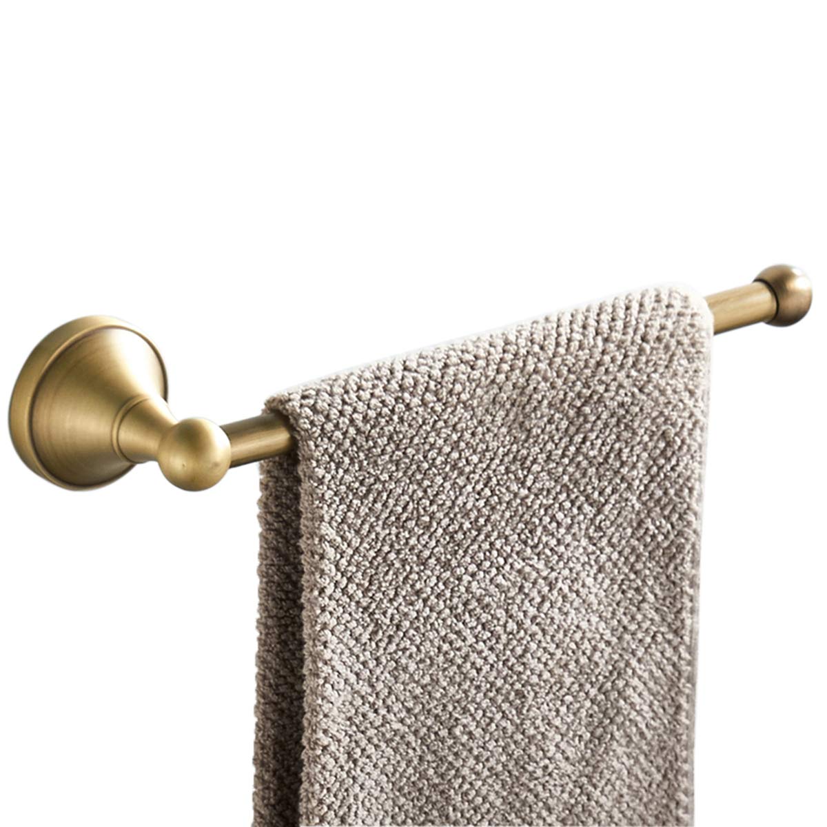 Flybath Towel Holder Brushed Brass Antique Wall Mount for Bathroom 11.4Inch