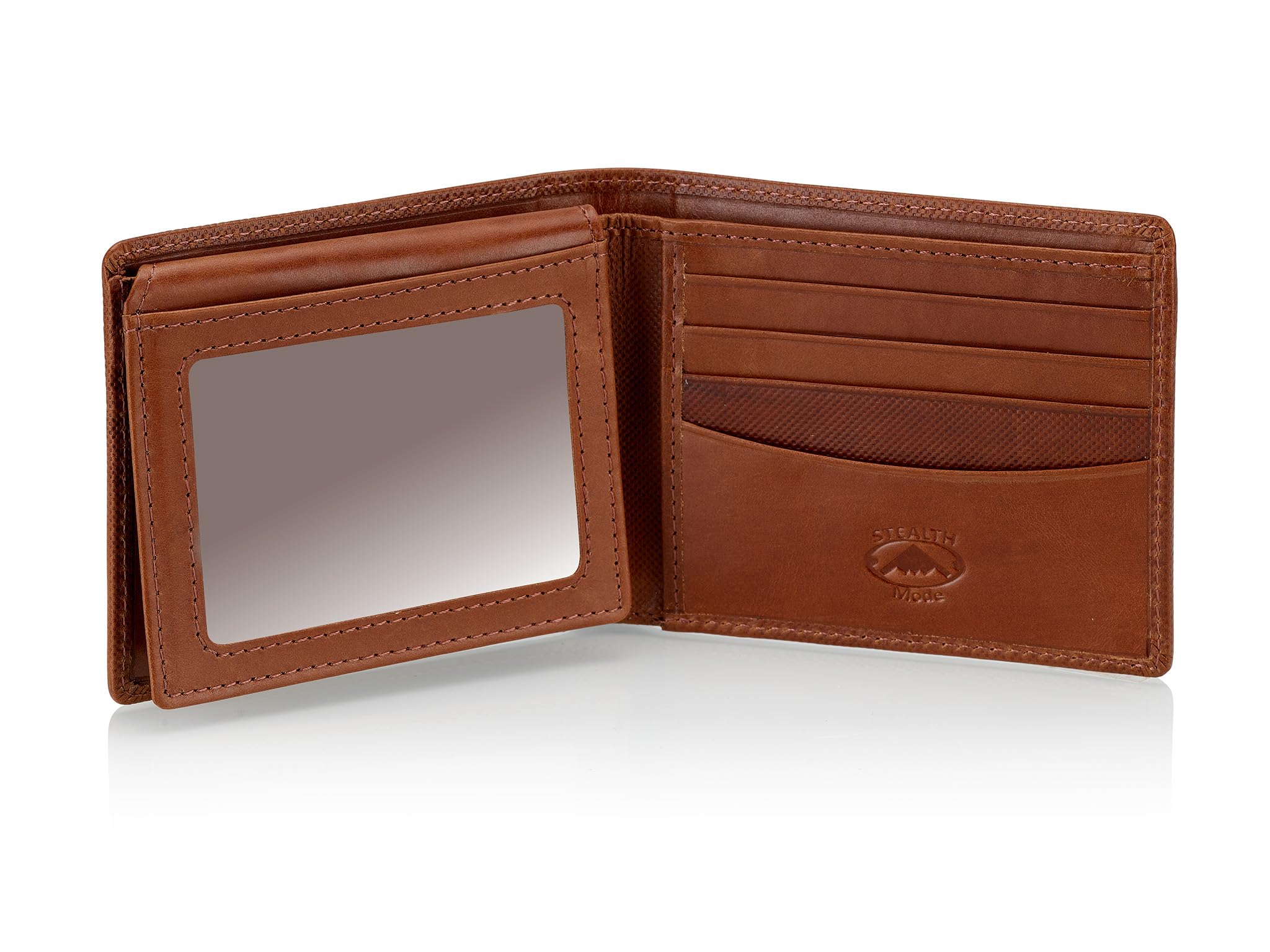 Stealth Mode Men's Leather Bifold Wallet with Lock