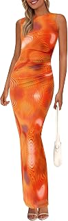 PRETTYGARDEN Wedding Dresses for Women 2025 Summer Spring Floral Bodycon Sleeveless Mesh Maxi Long Dress