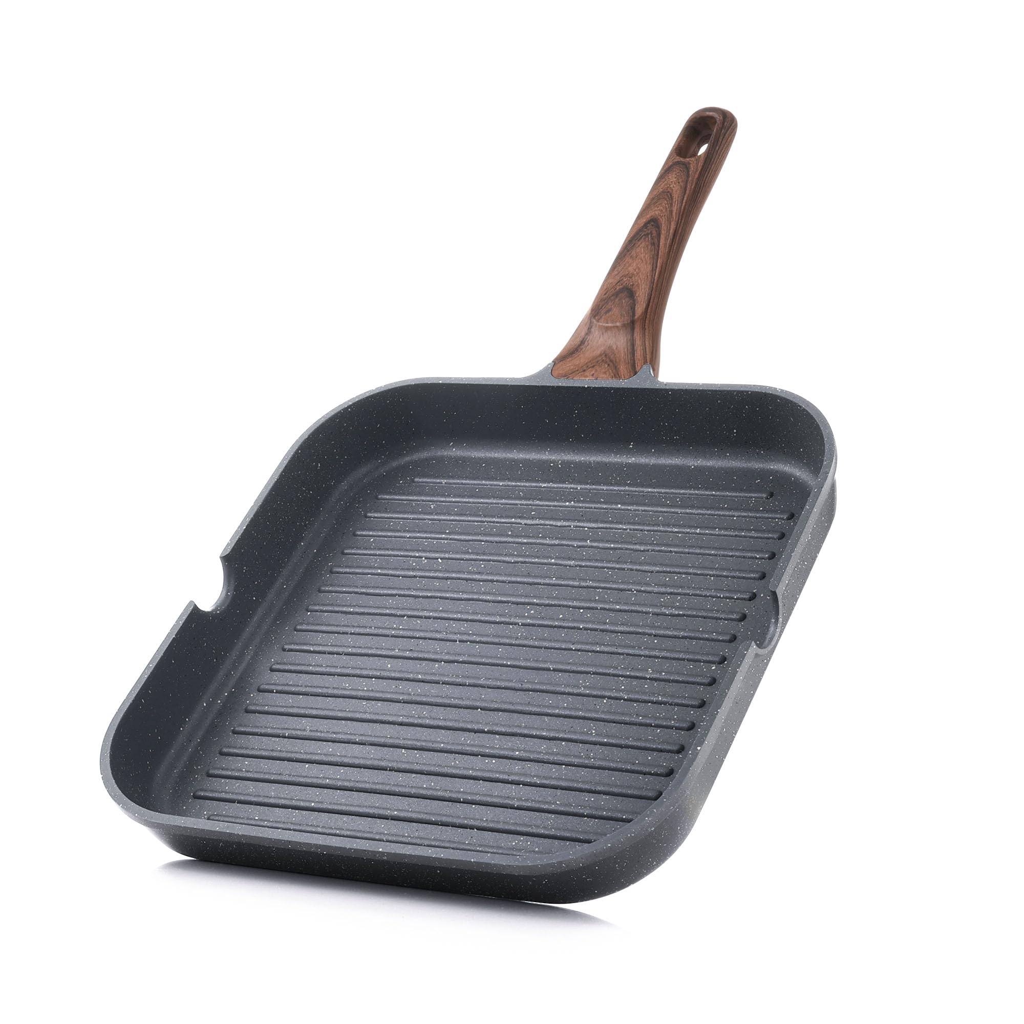 SENSARTE Nonstick Grill Pan for Stove Tops, Versatile Griddle with Pour Spouts, 