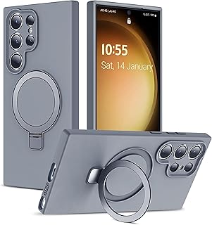 SKYLMW Case for Samsung Galaxy S23 Ultra with Stand,6.8" Gray