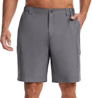 Bassdash FP11M – Short cargo de randonnée pour homme à séchage rapide, UPF 50+, léger, extensible pour la pêche, le kayak, le camping décontracté 22,9 cm