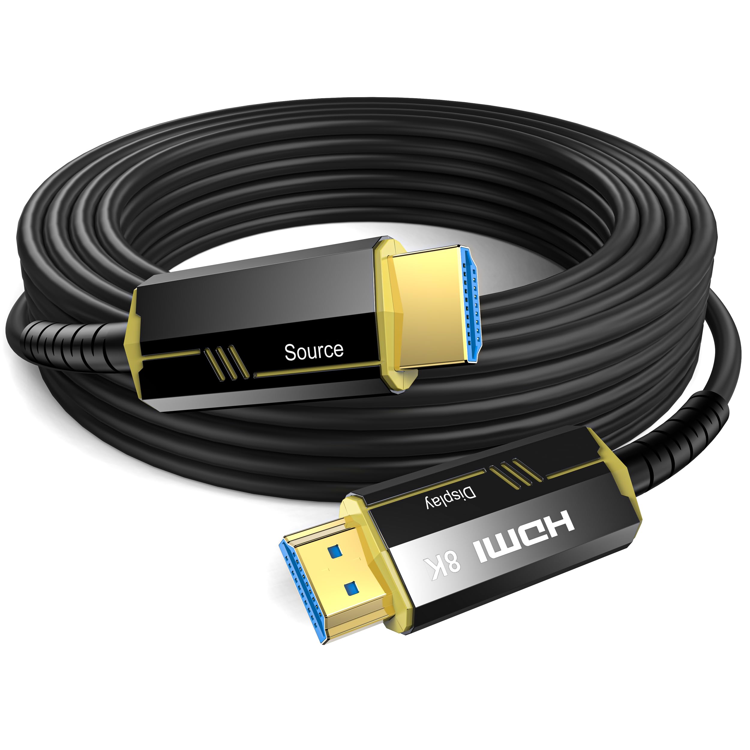 Long HDMI Cable Fiber Optic 15M, 8K Ultra High Speed 48Gbps HDMI 2.1 Cable Suppo