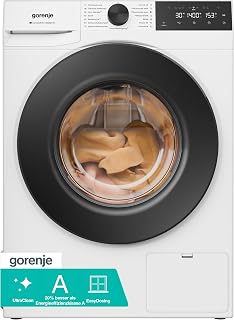 Gorenje WGAM4S74A Washing Machine with Steam Function, 7 kg Slim, 1400 rpm, ConnectLife, 15 Programmes, UltraClean, EasyDosing, SteamTech, 20% Better Than Energy Efficiency Class A, White