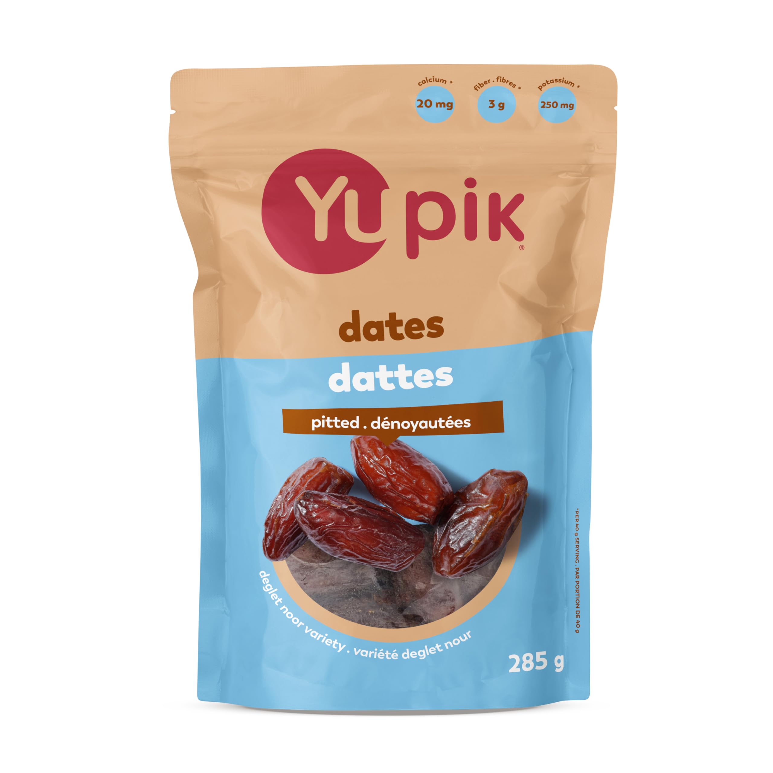 Yupik Pitted Deglet Nour Dattes, 285 g, Kosher, Gluten-Free, Naturally Sweet Dri