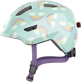 ABUS Smiley 3.0 LED Children's Helmet, Bicycle Helmet for Toddlers with Deep Fit, Child-Friendly Designs, Space for Pigtail, Unisex