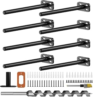 8pcs Wall Shelf Brackets Heavy Duty Floating Shelf Bracket Hidden,Invisible Black Shelving Brackets Decorative Floating Shelf Hardware Heavy Duty,Metal Shelf Support Bracket(8"-8pcs)