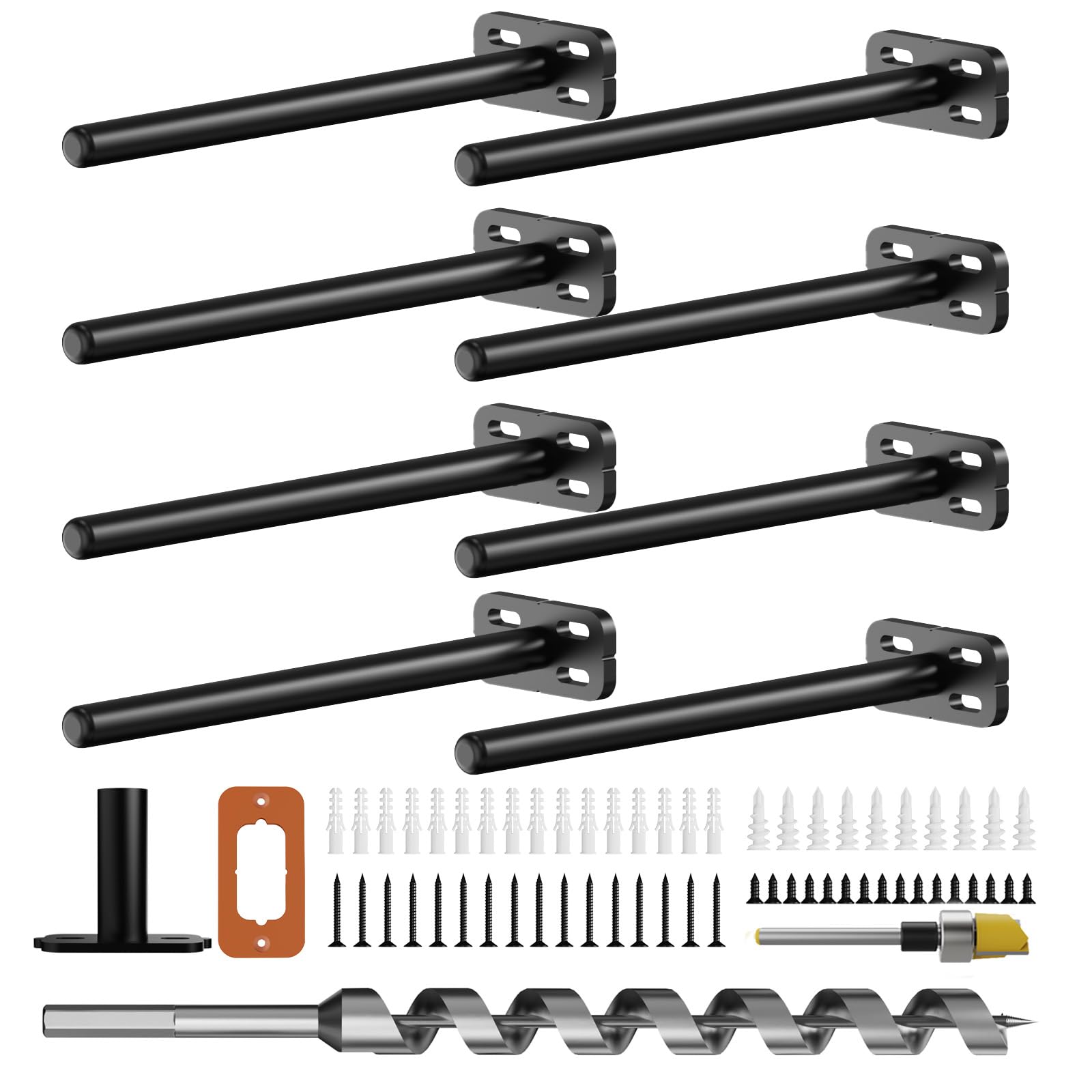 8pcs Wall Shelf Brackets Heavy Duty Floating Shelf Bracket Hidden,Invisible Blac