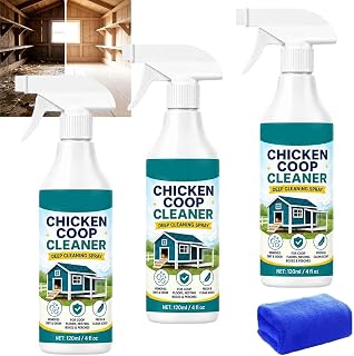 Fresh Chicken Coop Deodorizer Cleaning Spray, Highly Ready-to-Use Safe Chicken Coop Clean Spray, Heavy-Duty Chic/ken Co/op Manure and Stain Cleaner, Multi-surface Poultry Coo/p Cleaner (3pcs)