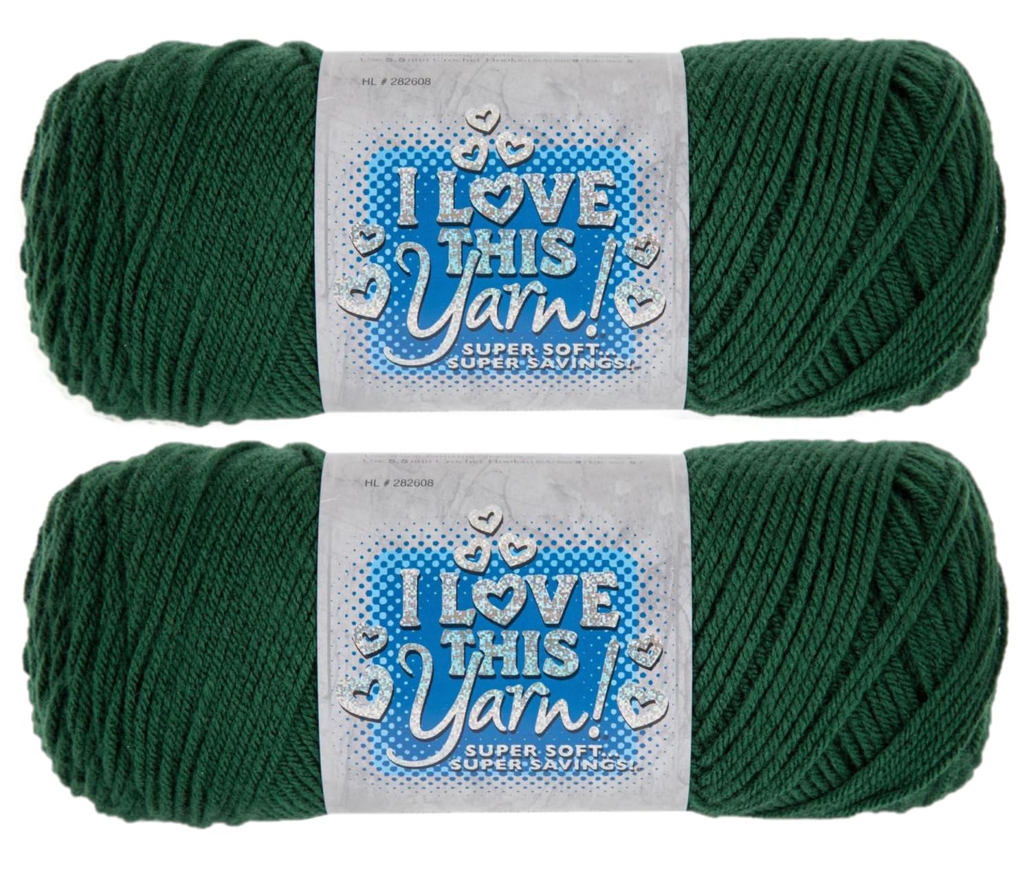 Hobby Lobby I Love This Yarn 100% Acrylic, 180 Forest Green, Set of 2 | 4 Medium