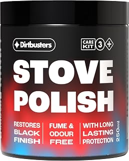 Dirtbusters Black Stove Polish & Restorer 250ml - Stove Paint Alternative | One Coat Quick Dry Natural Matt Finish - Fume-Free, Heat Resistant for Wood Burners, Log Burners, Grates & Fireplaces
