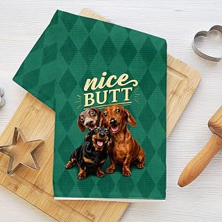 Funny Dachshund Kitchen Towels Absorbent Decorative Towels for Living Room Home Dog Lovers Gift for Women Soft Microfiber Tea Towel Decor