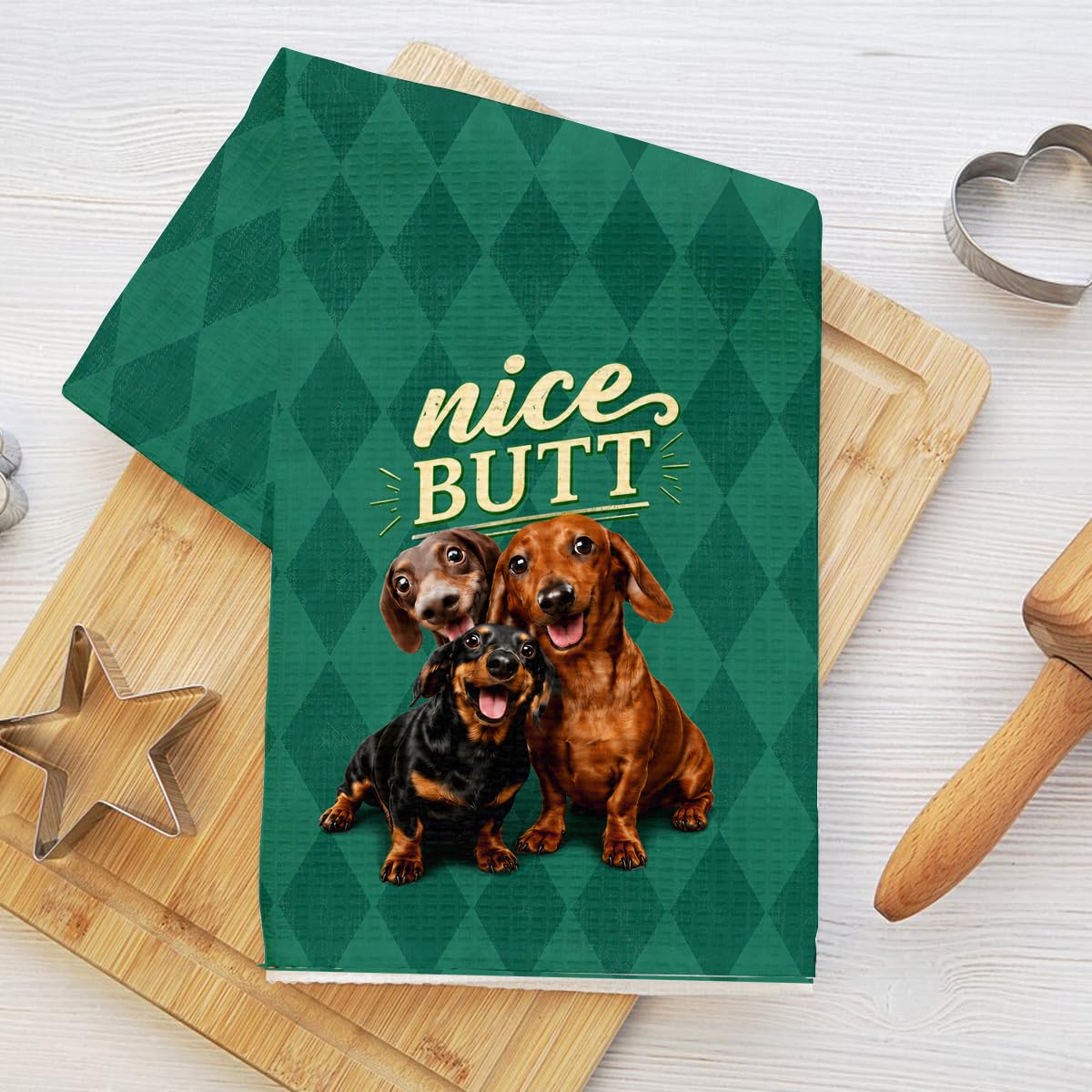 Funny Dachshund Kitchen Towels Absorbent Decorative Towels for Living Room Home 