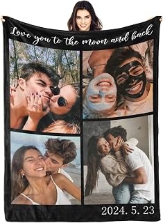 Custom Blankets with Photos Personalized Couples Blanket Gifts Customized Picture Blanket Birthday Gift for Wife Husband Girlfriend Boyfriend