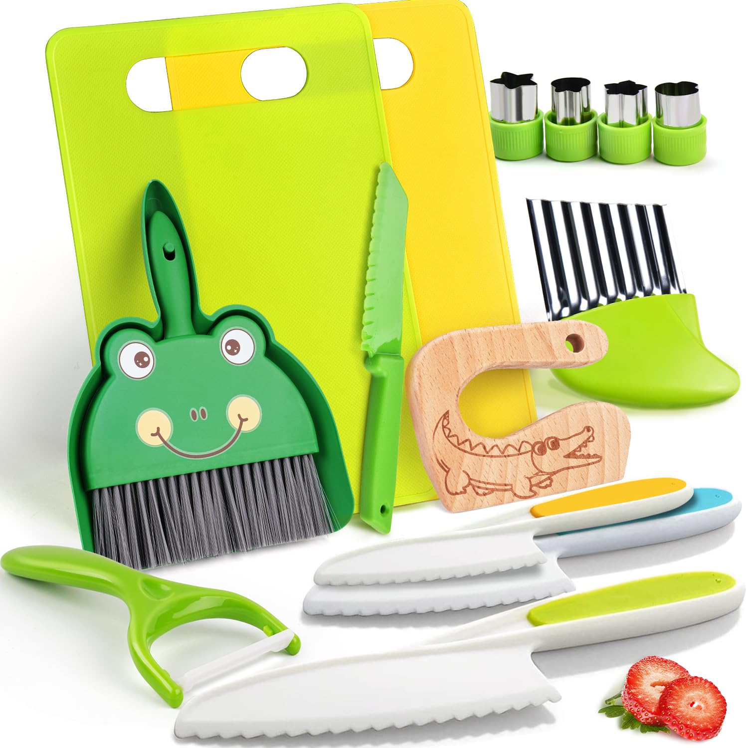 Kitchen Knife Set for Children for Real Kitchen- 14 Pieces Safety Knives for Chi