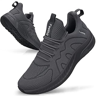 Feethit Mens Non Slip Walking Sneakers Athletic Gym Tennis Running Shoes