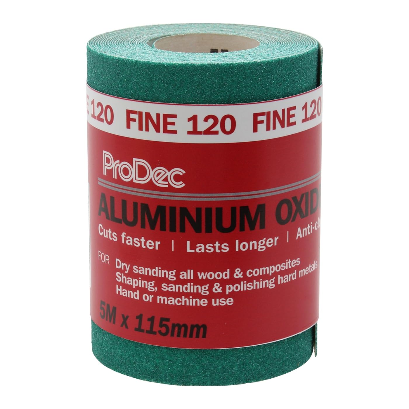 ProDec 5m Roll 120 Grit Fine Grade Green Aluminium Oxide Abrasive Sanding | Pape