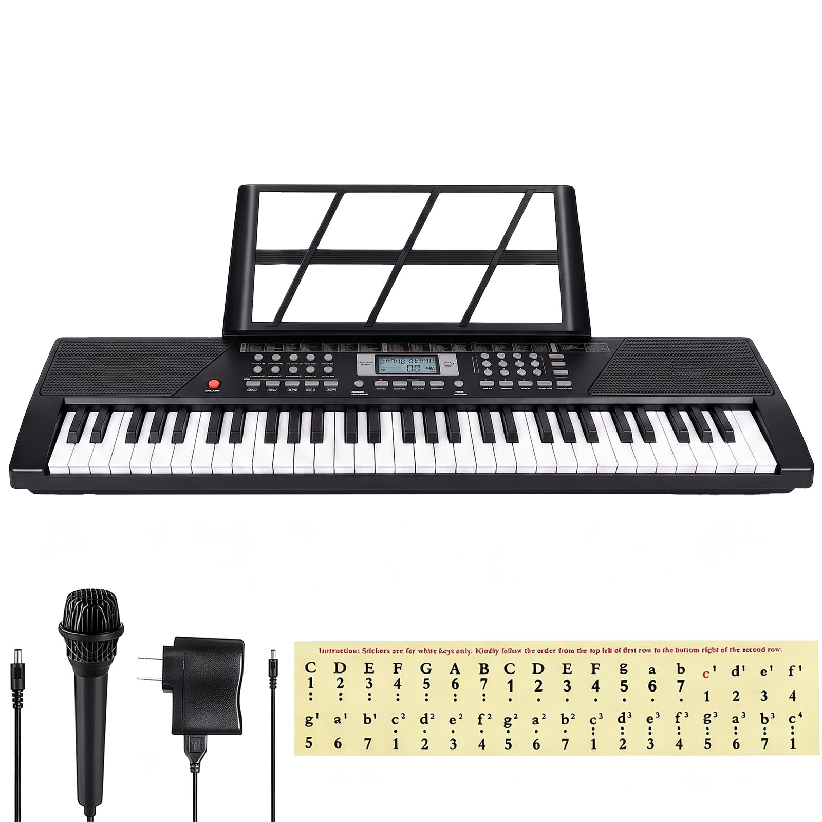 61 Key Keyboard Piano,Portable Electronic Digital Piano for Beginners with Built