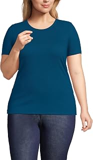 Lands' End Women's Cotton Rib Knit T-Shirt