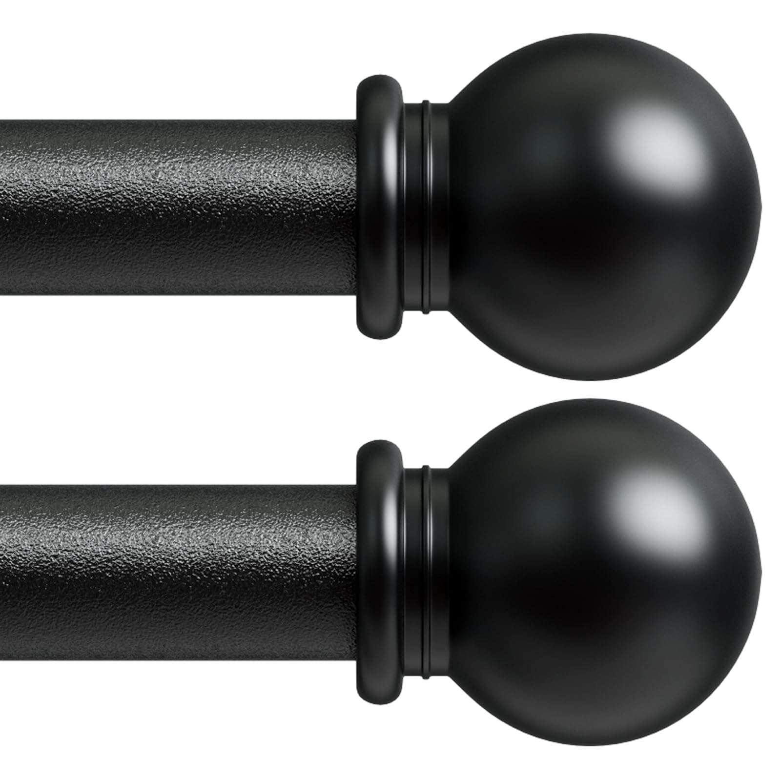 2 Pack Curtain Rod 48 to 84 inch, Adjustable 5/8 Diameter Decorative Drapery Rod