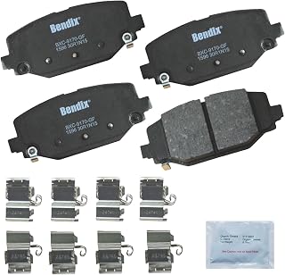 Bendix Priority1 CFC1596 Ceramic Rear Brake Pads for Select Models Chrysler Grand Caravan, Town &amp; Country, Dodge Journey, Ram C/V, Volkswagen Routan