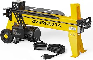 Evernexta 7 Ton Electric Log Splitter, Hydraulic Wood Splitter, 15A Motor | 7-Ton electric log splitter with 17S cycle, automatic return, steel wedge, and 6-inch wheels for home firewood