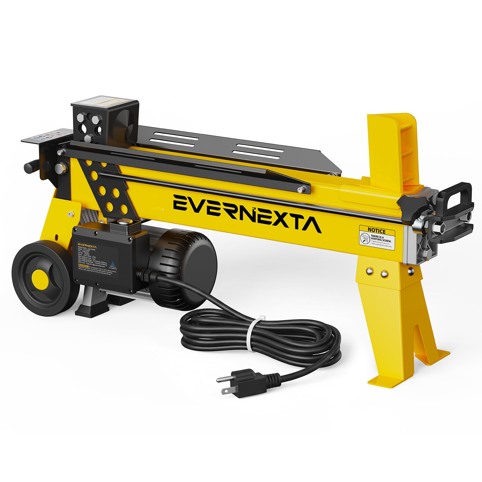 Evernexta 7 Ton Electric Log Splitter, Hydraulic Wood Splitter, 15A Motor | 7-To