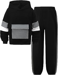 GEMLON ボーイズ パーカー コントラスト スウェットシャツ スウェットパンツ ボーイズ 服 6-14歳