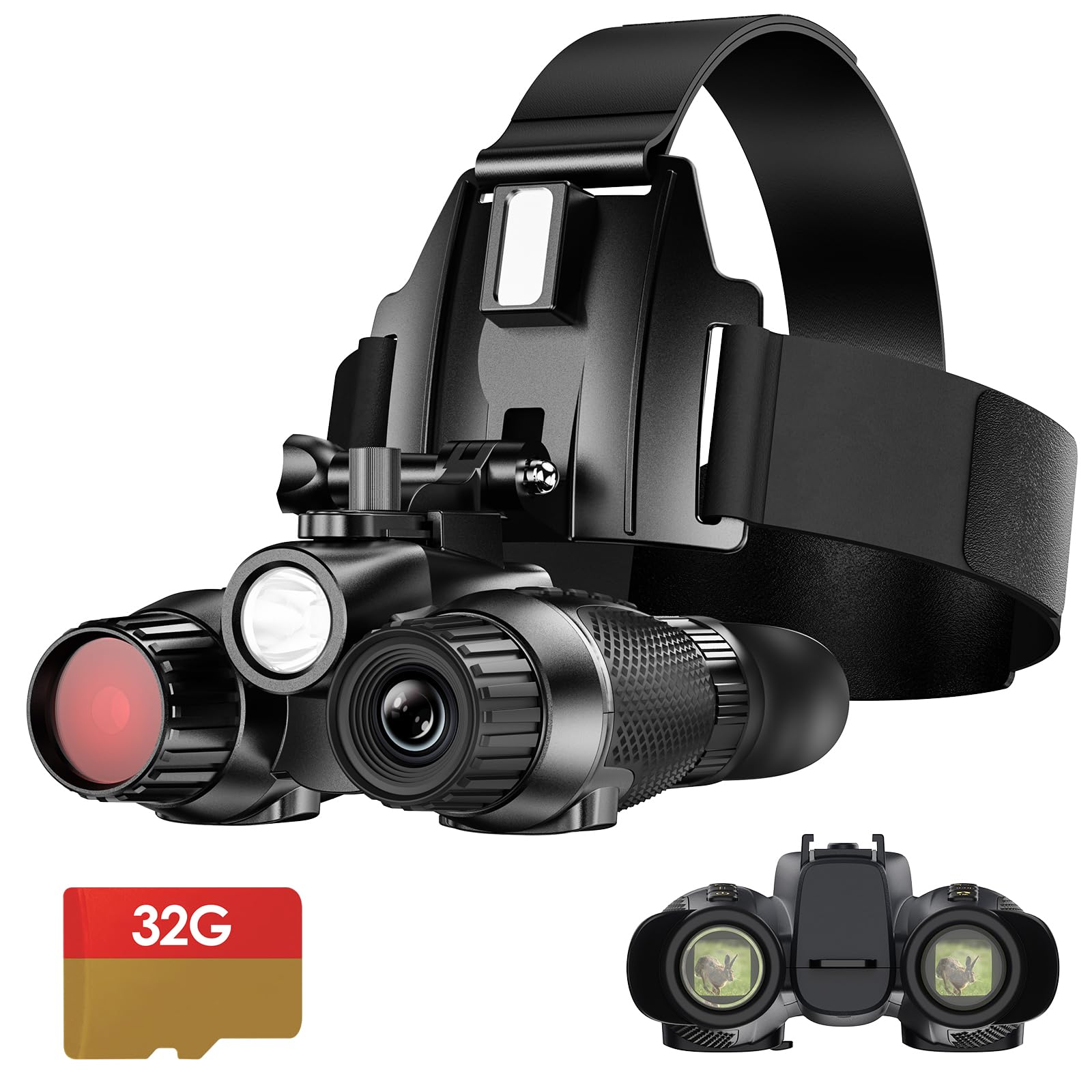 3D Head-Mounted Night Vision Goggles White Light Supplemental Lighting Infrared 