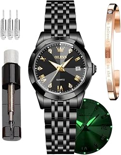 OLEVS Femmes Montres Luxe Or Rose Femmes Ultra - Mince Montre légère en Acier Inoxydable Mesh Montre