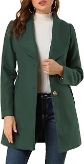 Allegra K Women's Winter Pea Coat 2026 Shawl Collar Belted Long Overcoats