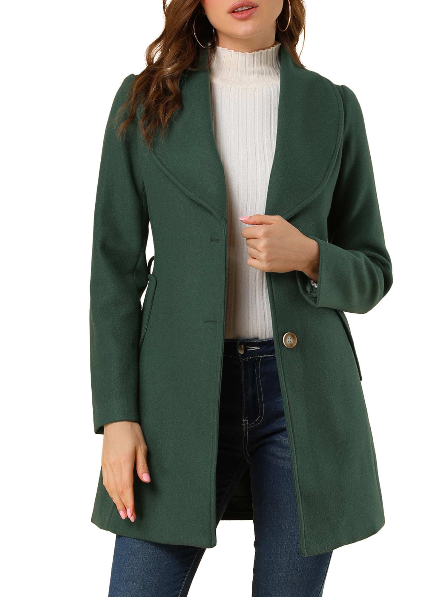 Allegra K Coat Pea Coat Women