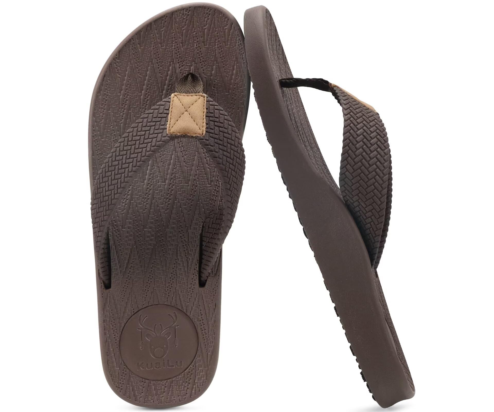 KuaiLu Flip Flops Men's Non-Slip Summer Flip Flops Toe Separator
