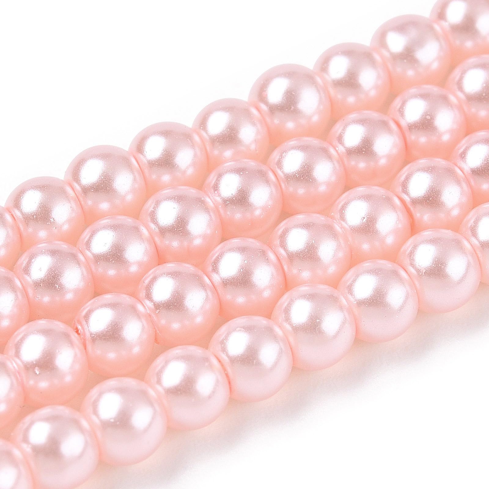 About 185Pcs 6mm Pearlized Glass Pearl Round Beads for Jewelry Making Dyed Round