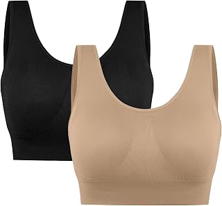 Uniexcosm Women's Sports Bra Solid Wirefree Sports Bras for Women