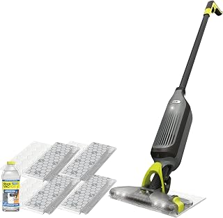 Shark VACMOP Cordless Vacuum & Spray Mop, Gray, VM252 | Hard Floor Cleaner, Powerful Suction, Lightweight, LED Headlights, 4 Disposable Pads, 12oz Solution Included