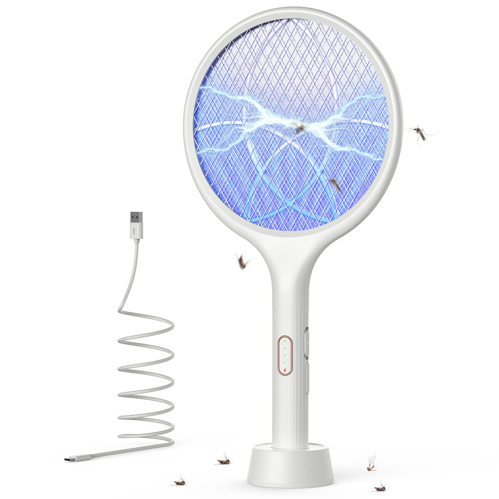 YISSVIC Electric Insect Racket 4000V 1500mAh with Rechargeable Base | Electric A