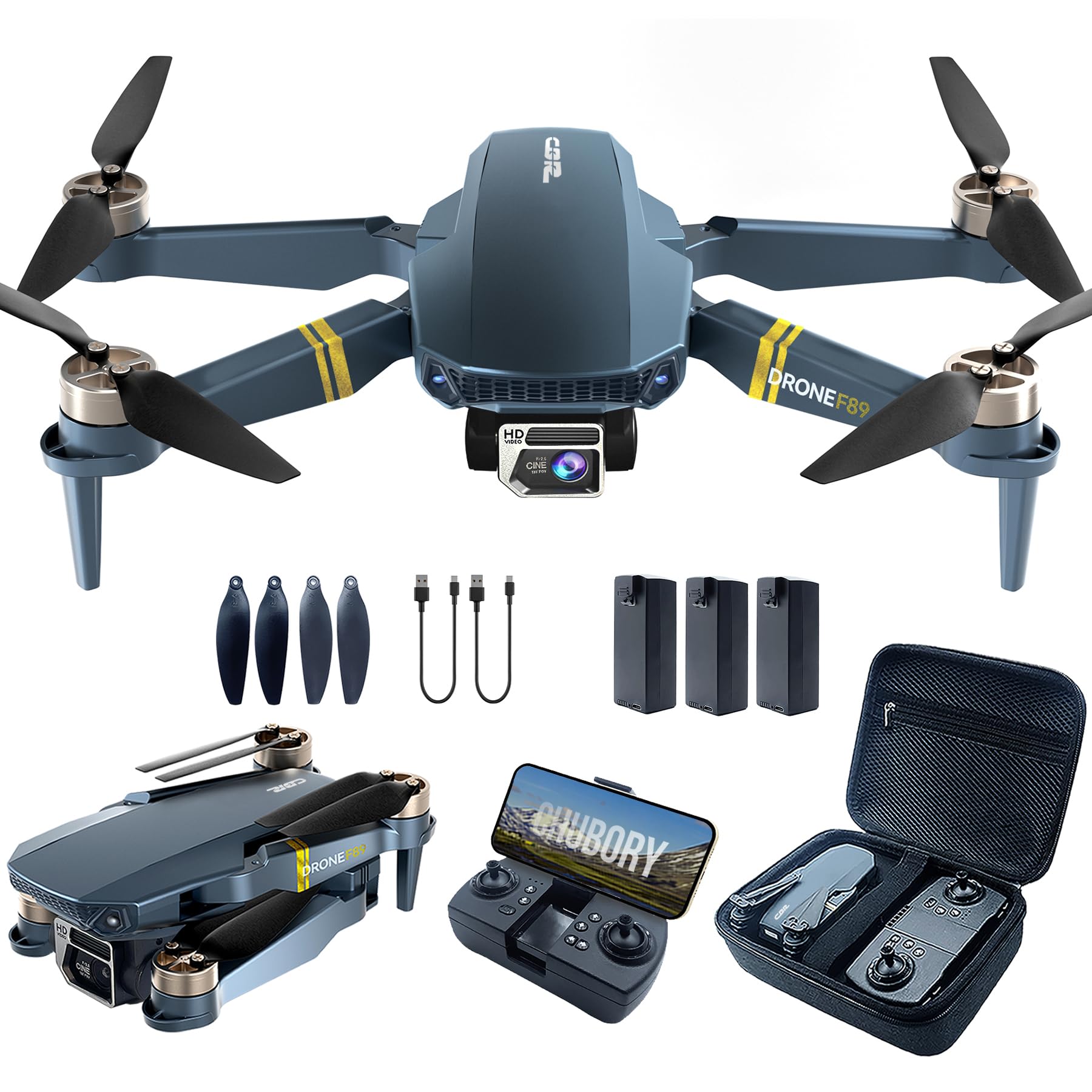 4K Drone with Camera, 84 Min Flight Time, 3 Batteries, Brushless Motor Quadcopte