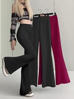 Women High Waist Flared Leggings 2 Piece Yoga Pants for Women Soft Bell Bottom Versatile Sizes
